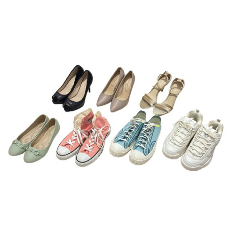 SEPATU SNEAKERS HEELS ORIGINAL ORI PRELOVED AND NEW FILA DISRUPTOR CONVERSE CHUCK HIGH HUSH PUPPIES 