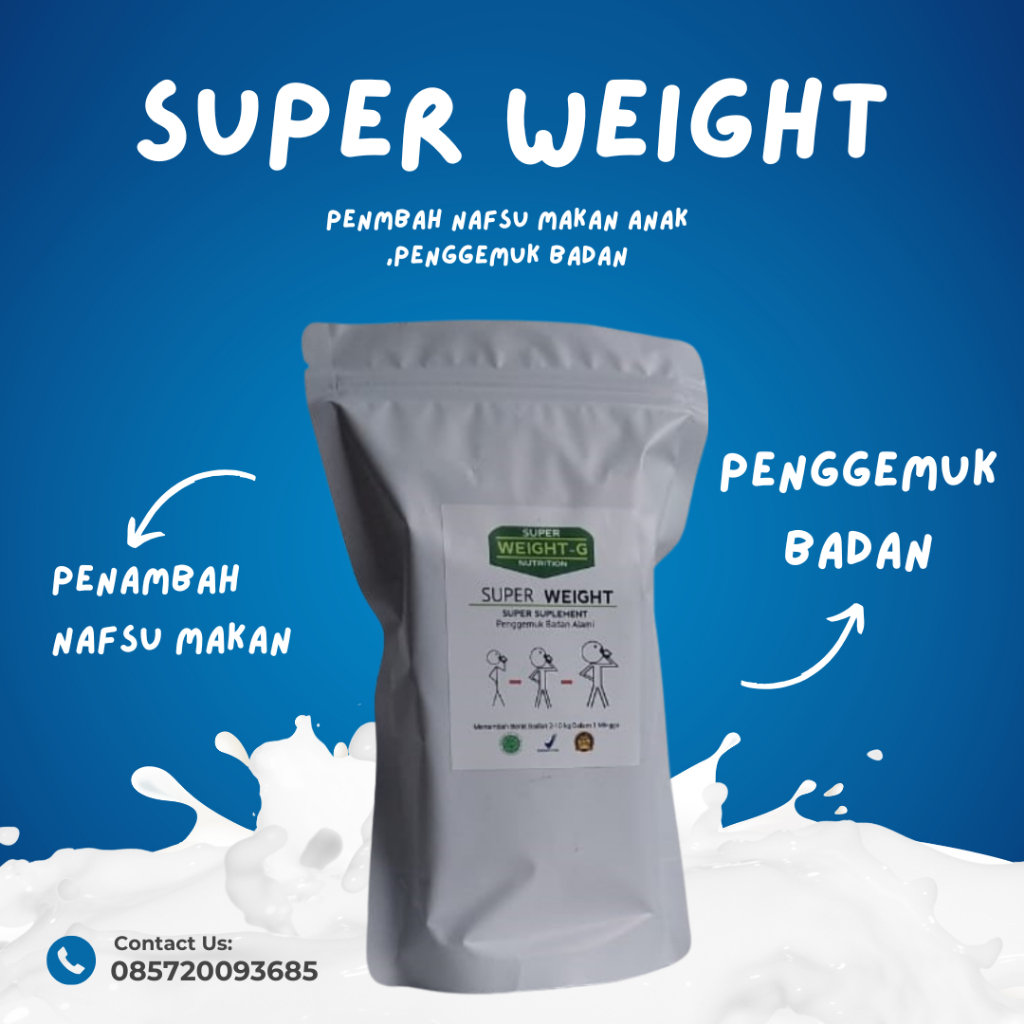 

Susu bubuk tinggi protein Penggemuk Badan Anak Nutrisi Lengkap SUPER WEIGHT