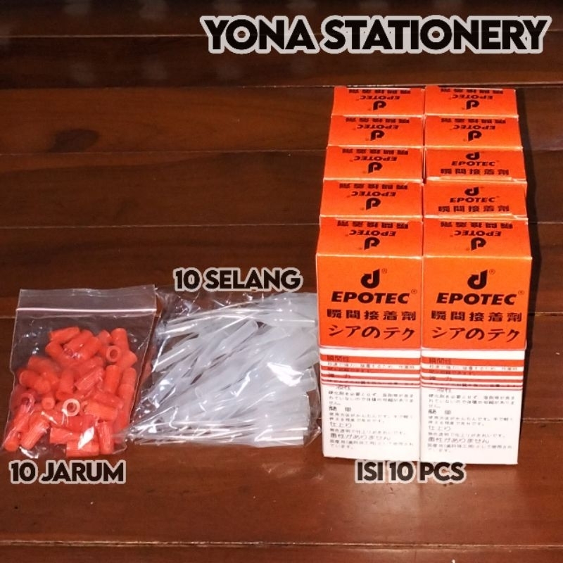 

ucl_gramari - lem korea cair epotec / lem setan 1 pak isi 10 pcs dengan jarum & selang