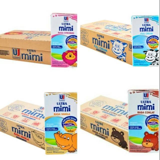 

Ultra mimi vanilla / strawberry / full cream / coklat 125 ml 1 dus (isi 40 pcs)