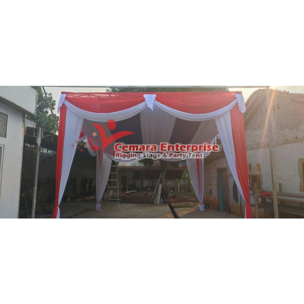 Sedia tenda pesta / tenda terop ukuran 4m x 6m paket lengkap