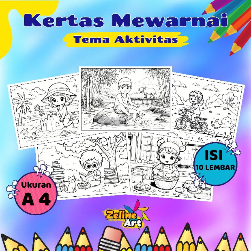 

KERTAS MEWARNAI/COLORING/KERTAS MEWARNAI ANAK PAUD TK/TEMA AKTIVITAS