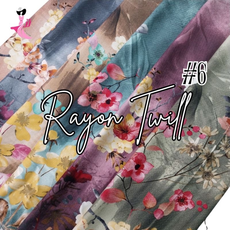 rayon twill premium / rayon will motif / kain rayon twill / rayon twill / rayon twill murah / rayon 