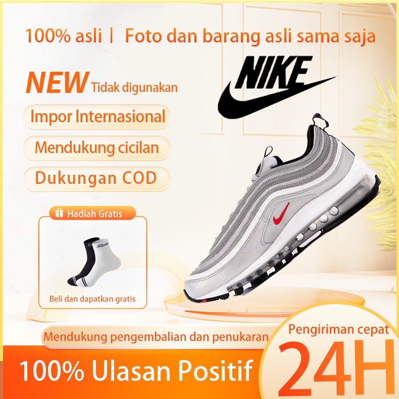Sepatu lari low - cut Nike Air Max 97 yang cocok untuk segala gaya, terbuat dari kain dan sintetis k