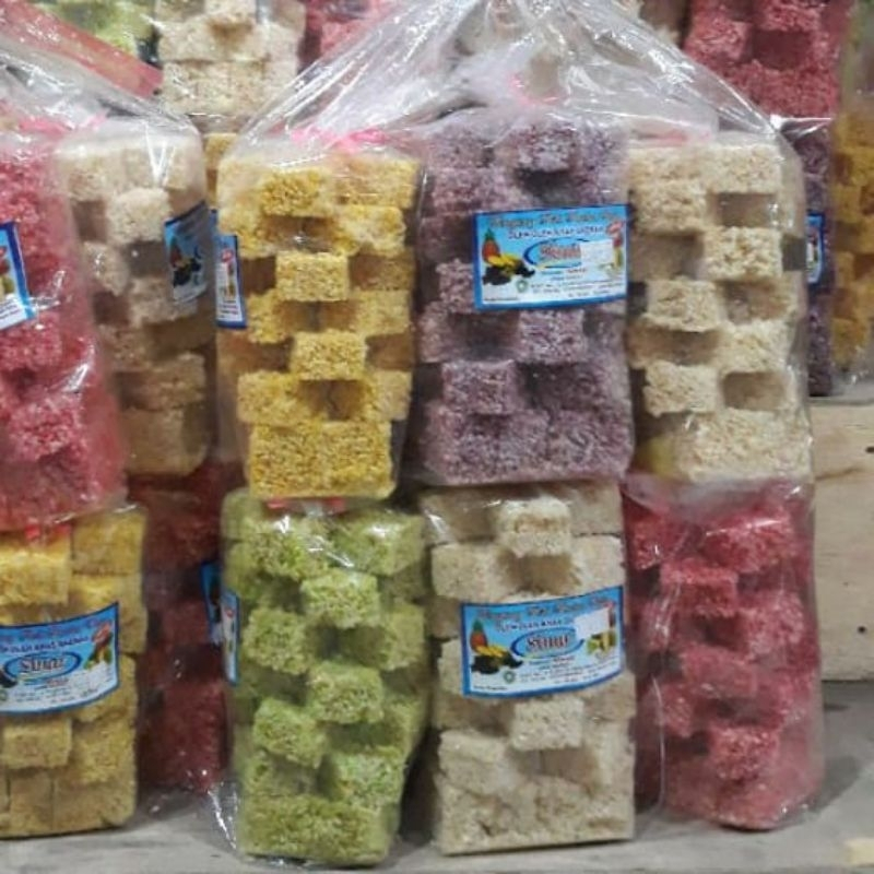

Cemilan Teng Teng Beras Jipang Tengteng Warna Warni Rasa Manis Gurih