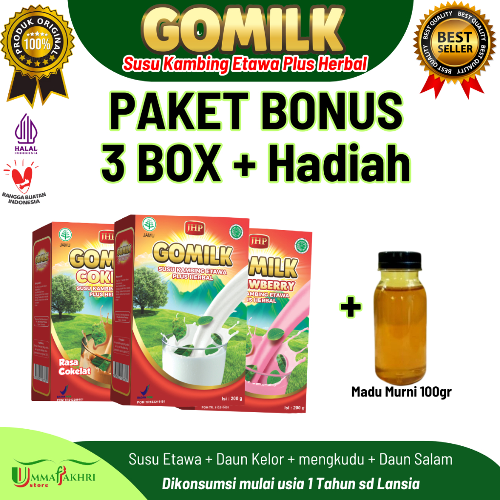 

[Paket 3 box] GOMILK Susu Etawa Herbal Paket Bonus Paling Best Seller