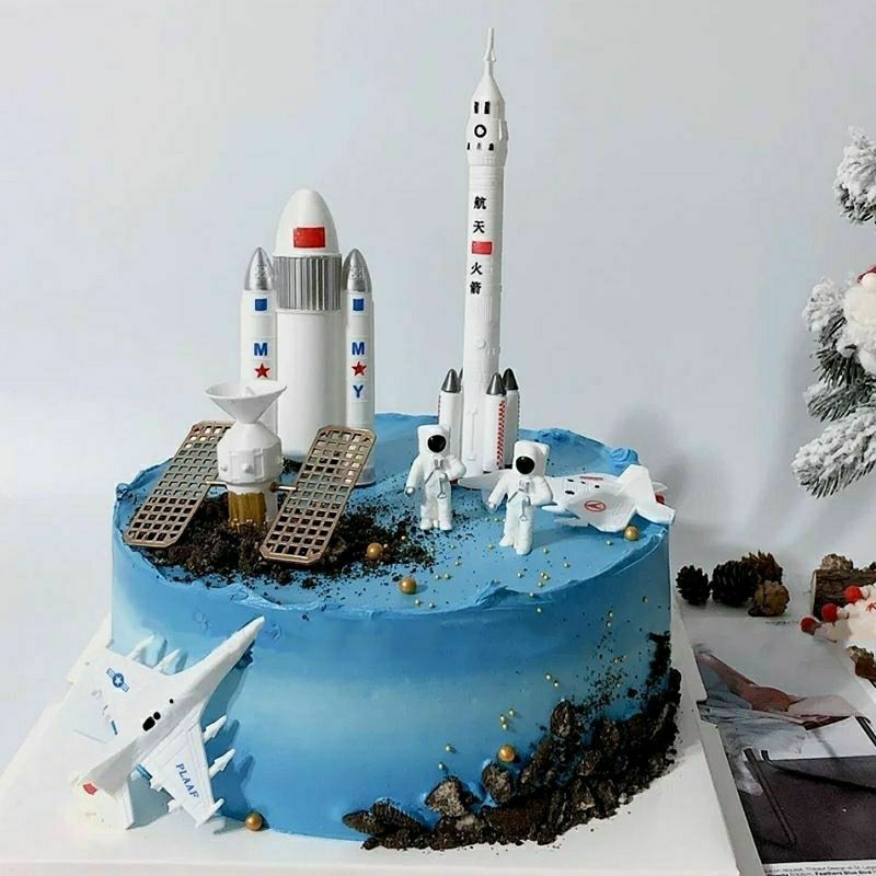 

Pajangan kue ulang tahun pesawat astronot roket rocket astronout 7pcs topper luar angkasa toper hiasan cake happy birthday hbd tusukan tancapan space galaksi galaxy figure apollo jet tempur diecast lilin candle candles number angka murah dekorasi