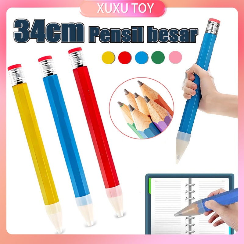 

XUXU TOY 34CM Pensil Jumbo Besar Mainan Jumbo Pencil Pensil Hiasan Photo Kado Alat Tulis Anak-anak