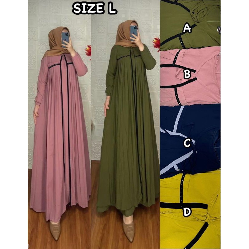 GAMIS MUSLIM DEWASA BAHAN CERUTY PREMIUM MIX LIST YULIA  HD BUKA PINTU