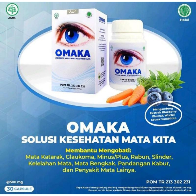pusat obat omaka asli original isi 30 kapsul suplemen obat mata berkualitas bagus udah bpom
