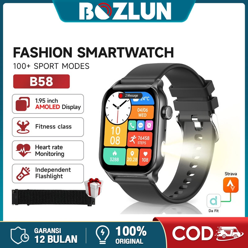 BOZLUN B58 Smartwatch AMOLED 1.93" IP68 Tahan Air Jam Tangan Wanita Smart Watch Panggilan Bluetooth 