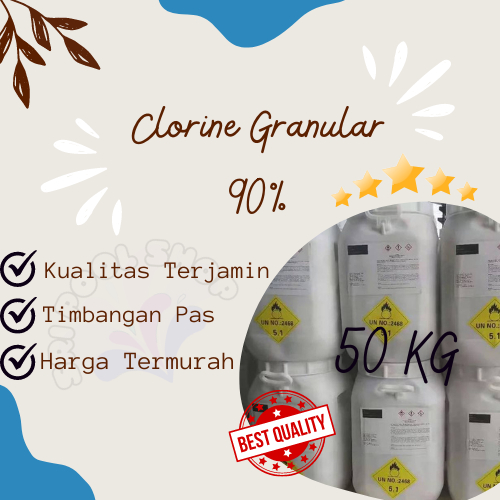 Kaporit Granular 90% / Chlorine Granular 90% obat kolam renang 50 kg
