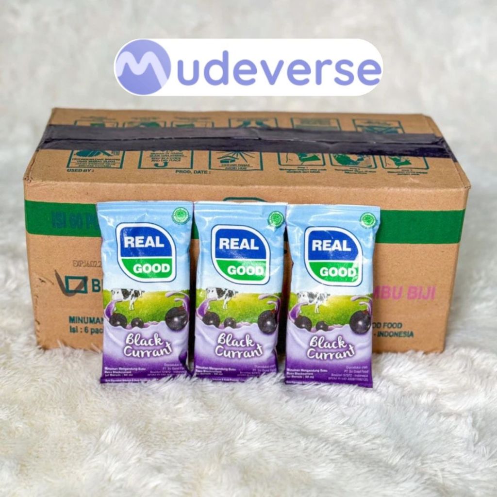 

Real Good Susu Bantal 50 ML 1 DUS ISI 60 PCS Rasa Cokelat Stroberi Keju Cheese Blackcurrant Guava Jeruk