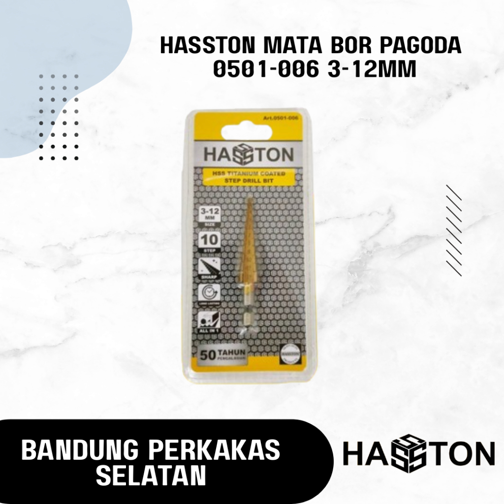 HASSTON Mata Bor Pagoda 3-12 4-20 4-32 mm SATUAN - Step Drill Besi - 0501-006 3-12MM