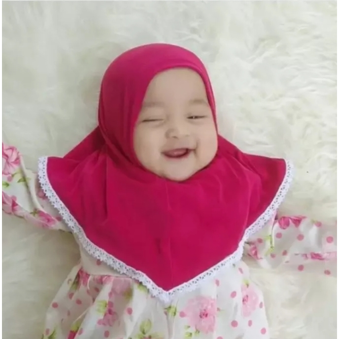 jilbab anak renda bawah/kerudung anak perempuan bahan spandek jersey/bergo maryam renda bawah/hijab 