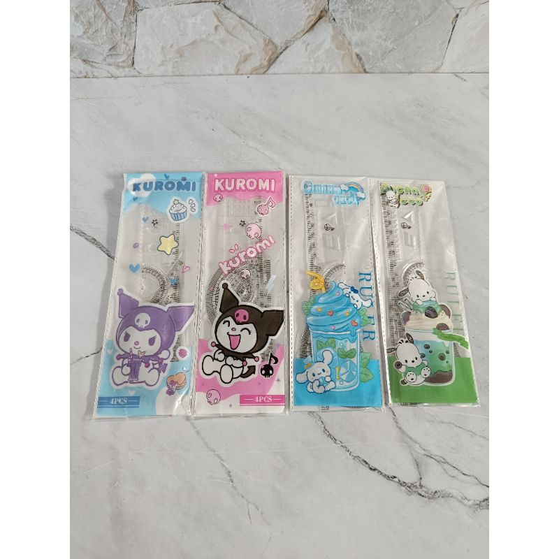 

SS-(1set/4pcs) Penggaris Transparan Set 20CM