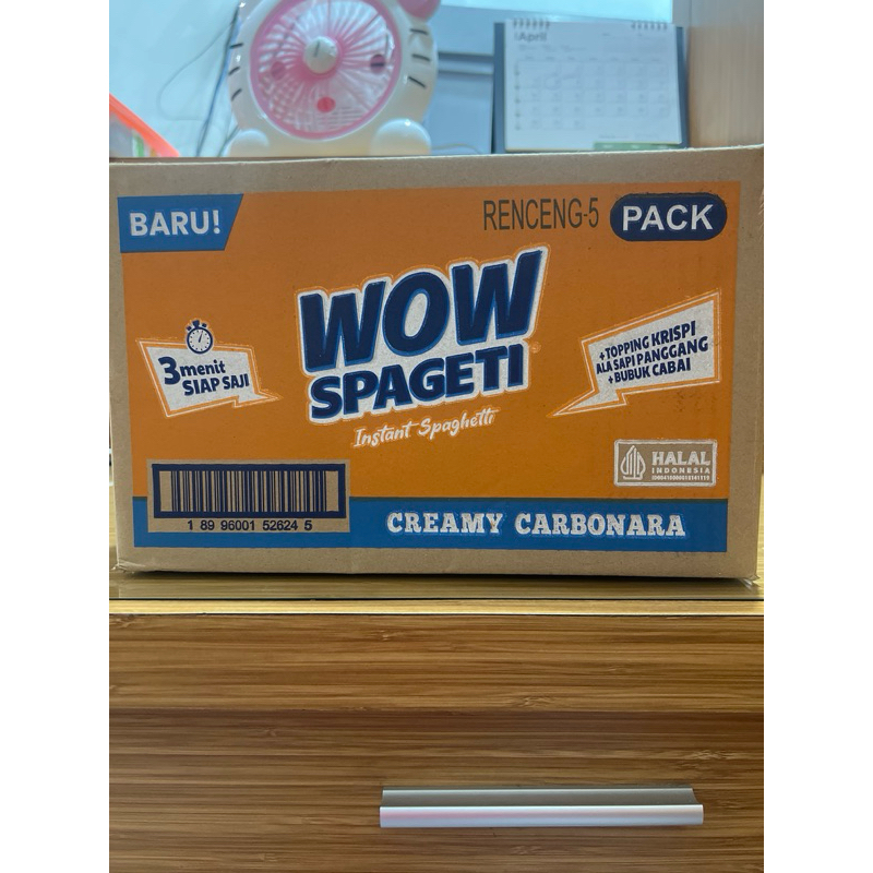 

WOW SPAGETI RASA CREAMY CARBONARA 1Dus isi 40pcs