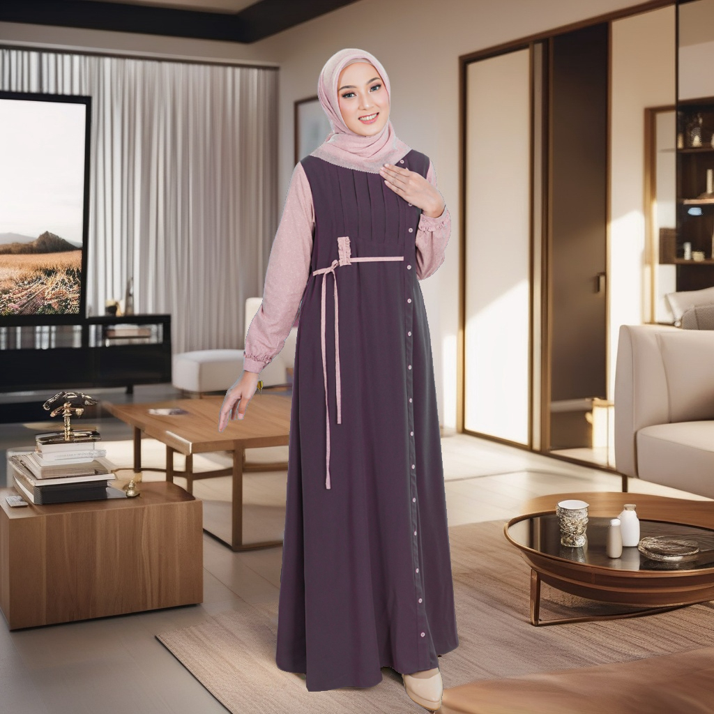 GAMIS WANITA SEPLY MEYRA 151 PURPLE / GAMIS OOTD SEPLY DRESS CASUAL WANITA MEYRA