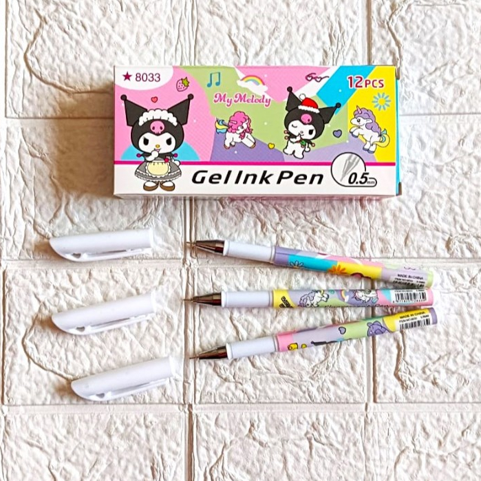 

(12 Pcs) Pulpen Gel Karakter KUROMI / UNICORN / LOTSO