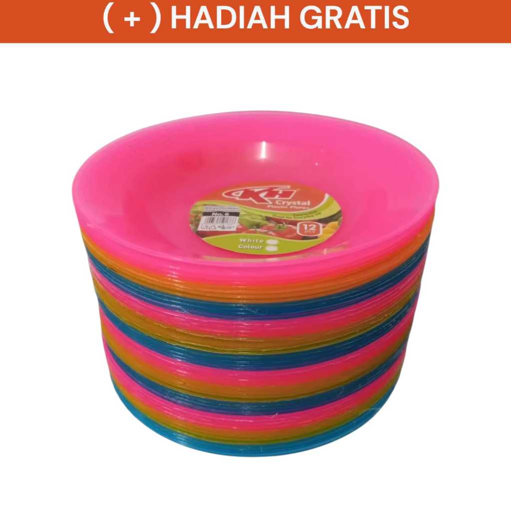 Piring Plastik Mini Lambar / 12 Pcs Piring Kecil Tatakan Gelas / Piring Kue Piring Lepek 1 Lusin
