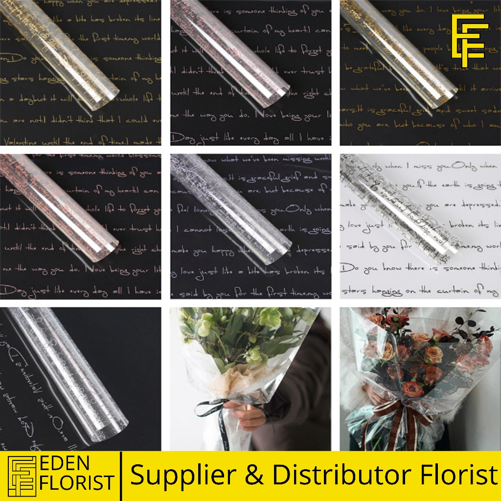 

20 Lembar Kertas Buket Bunga Bening Plastik OPP Cellophane Flower Wrapping Transparan Waterproof KB6190