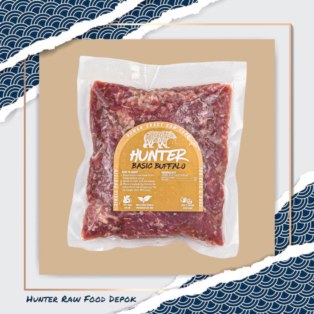 DAGING KERBAU GILING (RAW FOOD) 250 gr- GROUND BUFFALO [ HUNTER RAW FOOD ] | Makanan Pakan Hewan Mur