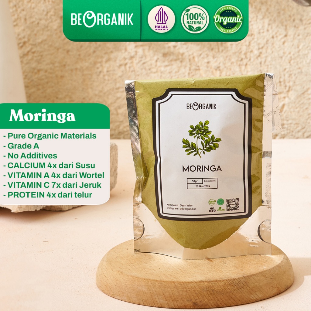 

Beorganik Moringa Powder / Bubuk Daun Kelor Organik 50gr