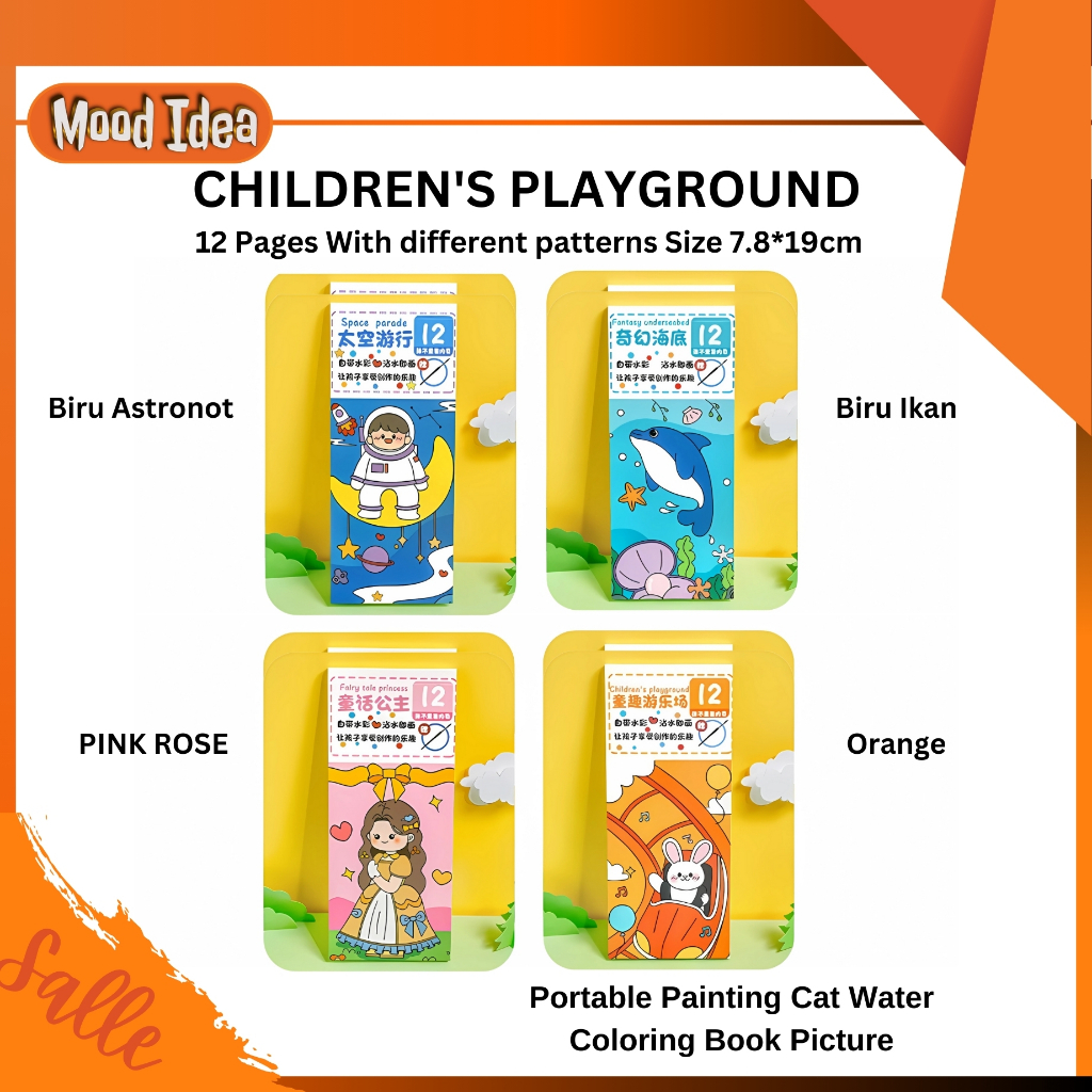 

Buku Gambar Kreatif Anak Mewarnai Set Lukisan Cat Air/Lukisan Air 12 Lembar