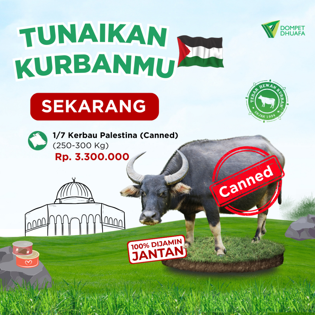 QURBAN 1/7 KERBAU PALESTINA (CANNED) - DOMPET DHUAFA