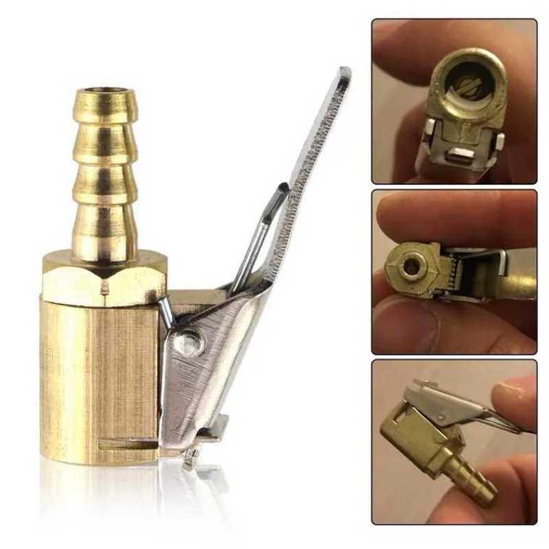 Kepala Ujung Cop Pompa Angin adapter Konektor Selang Pompa angin Ban Bahan Brass/Kuningan