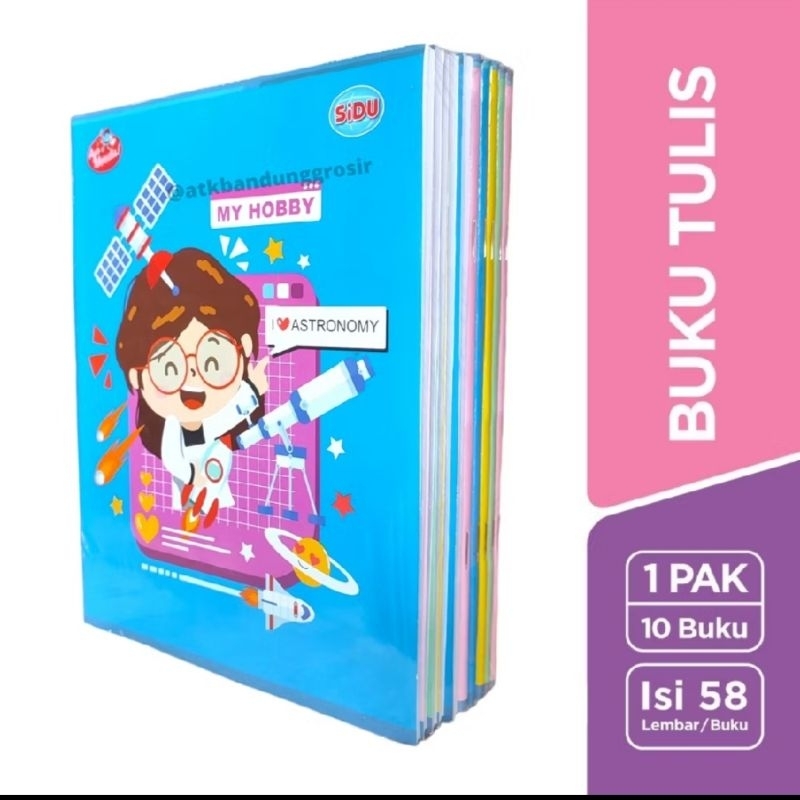 

Buku tulis sidu 58 lembar /Sinar dunia 58 lembar isi 10 buku