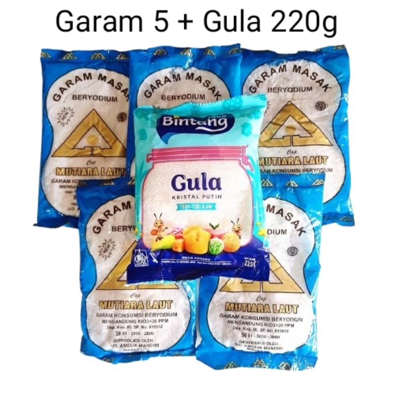 

Paket Garam Dapur Beryodium 100 gr 5 pcs + Gula 220 gr 1 pcs