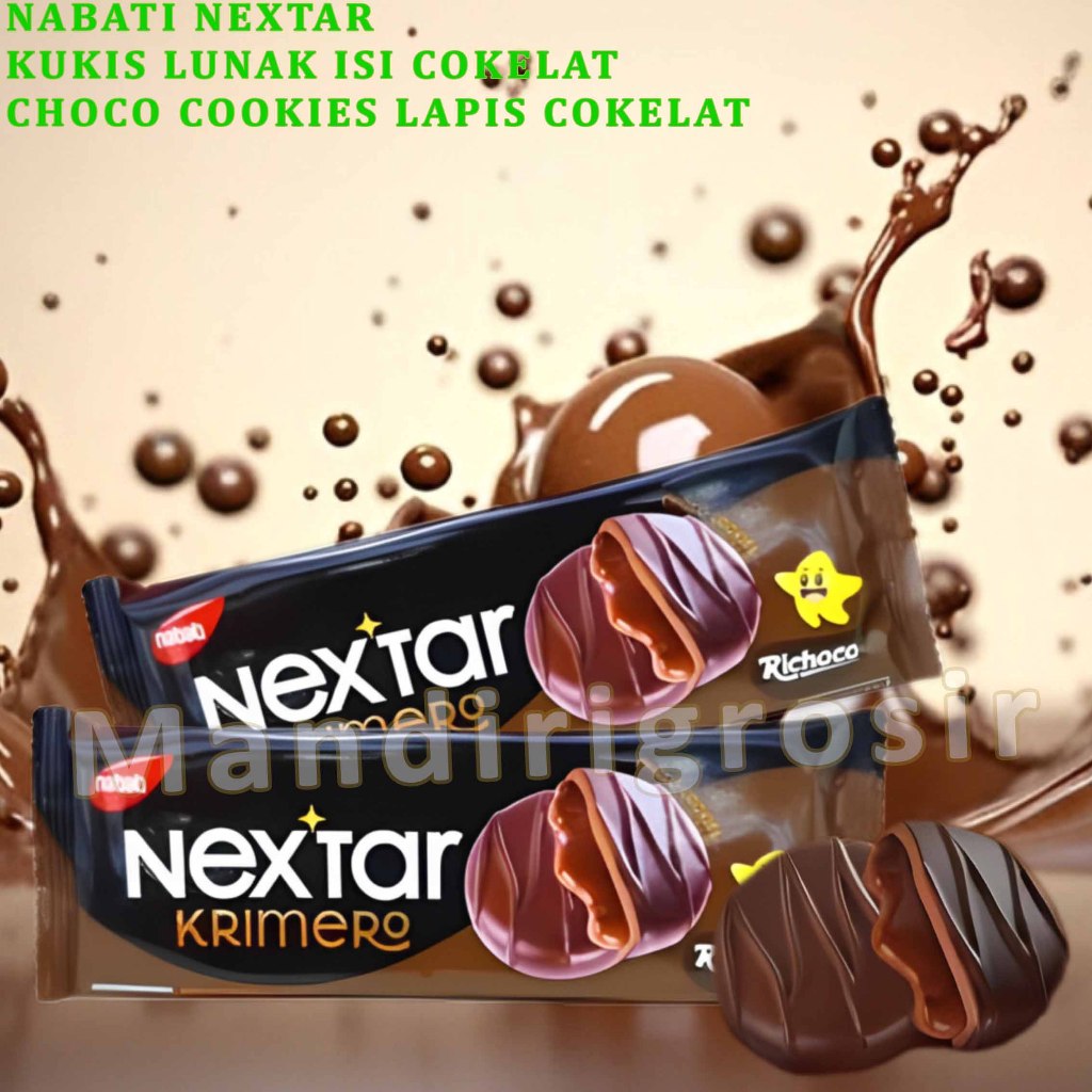 

Kukis Lunak Isi Cokelat Lapisan Cokelat * Nextar * Soft Cookies With Chocolate * 28gr