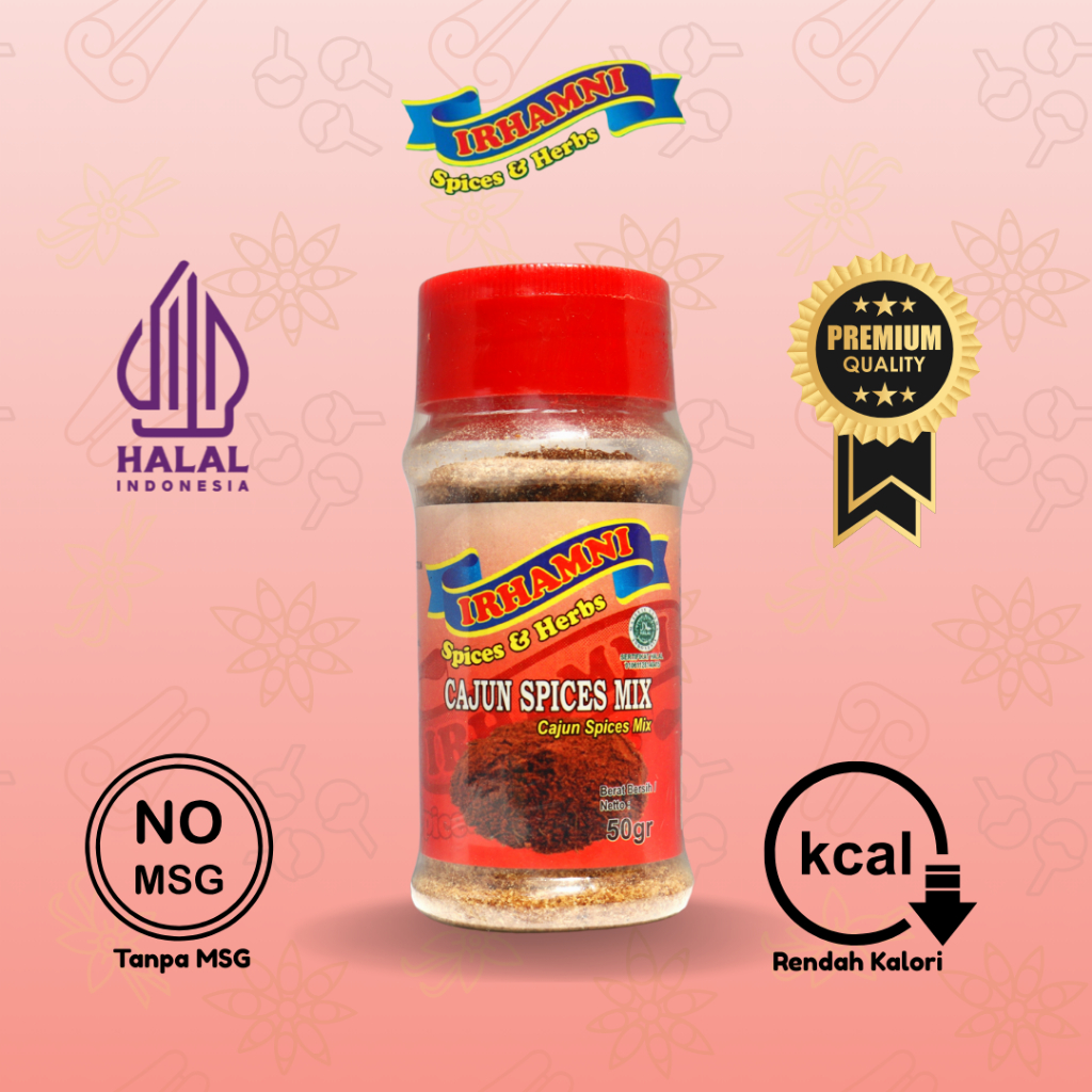 

IRHAMNI Bumbu Cajun Seasoning Bubuk Dry Rub Low Calorie Halal Marinasi American 50 gr