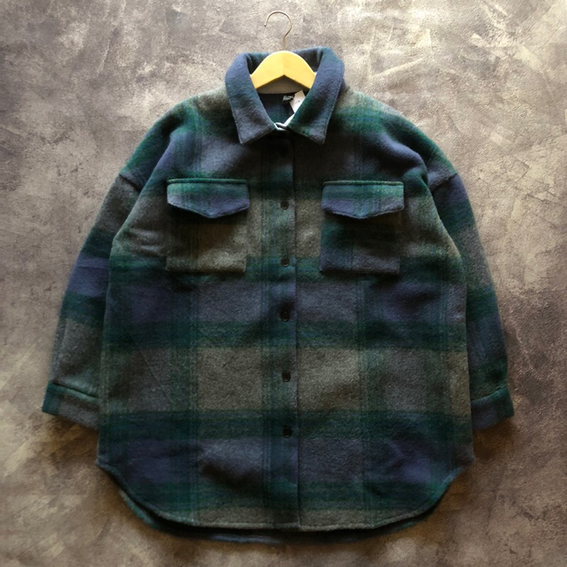Outer Veterano Flannel Wool DAZY Second Size fit L Oversize,Bahan Tebal,Outer flanel wol second oute