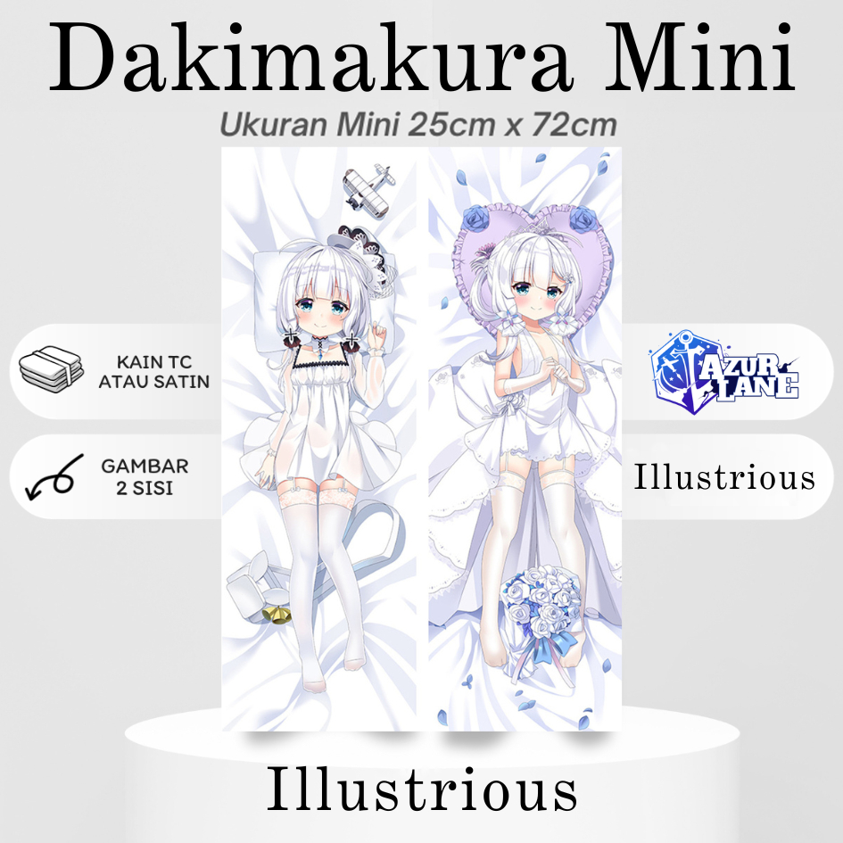 DAKIMAKURA MINI ILLUSTRIOUS AZUR LANE Bantal Anime Waifu Mini
