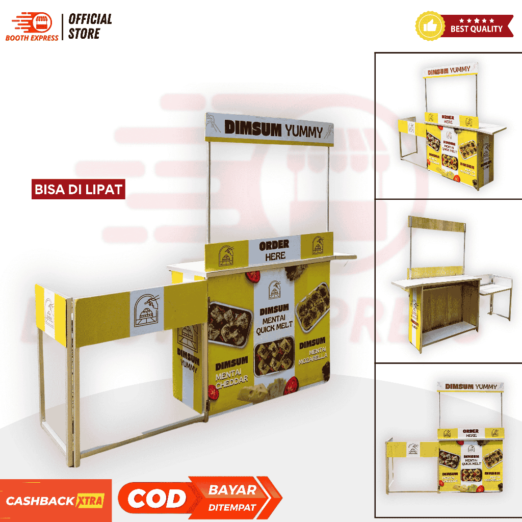Booth Express - Booth Portable Murah Lipat Meja Kompor 2 Tungku Praktis / Gerobak Alumunium Jualan