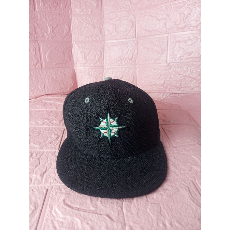 Topi Anak Bocah Remaja  MLB Seattle Mariners Onfield 6 3/4  53.9 cm 59Fifty Baseball Cap, Navy