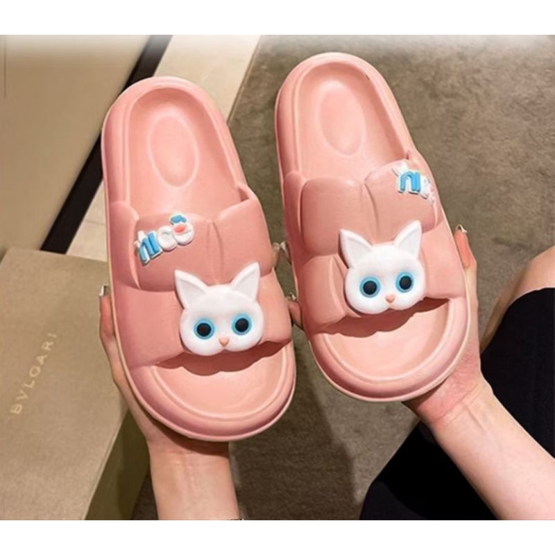 Cinta _Official - Sandal Karakter kucing  Sandal Karet Jelly  Import Wanita Sandal Selop Wanita Cod