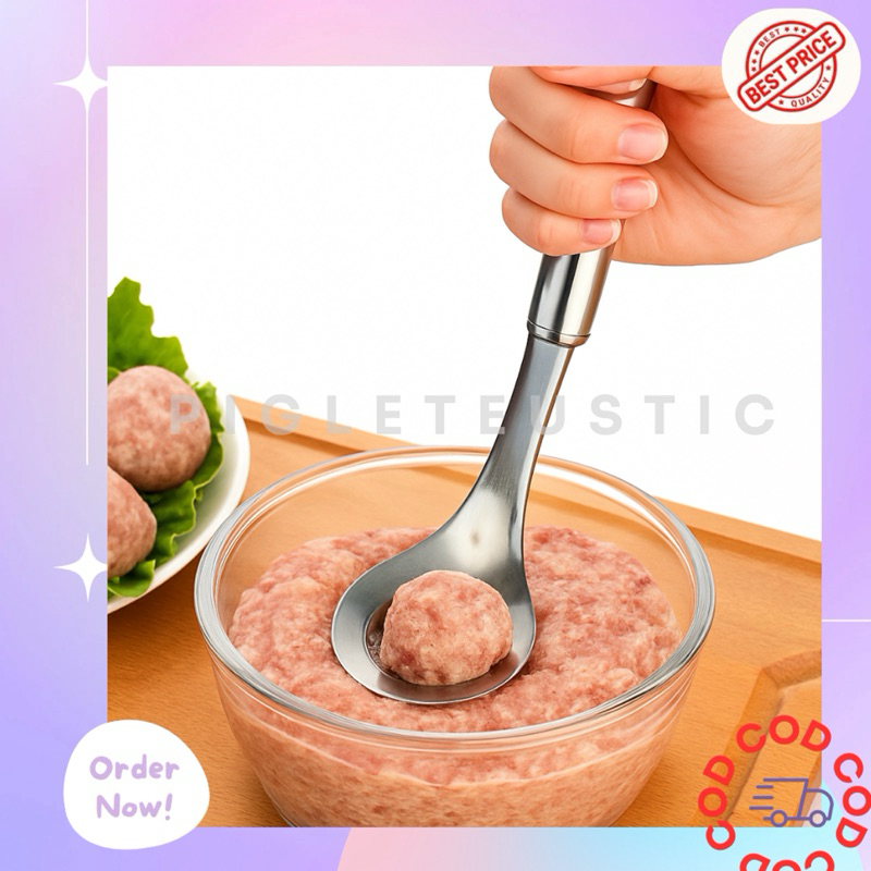 PIGLETEUSTIC Cetakan Bakso Stainless / Alat pembuat Bakso Berbahan Stainless Steel / Cetakan Stainle