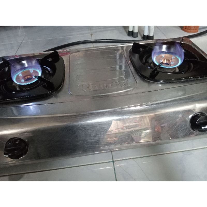 kompor rinai dua tungku stenlis murah second bekas 