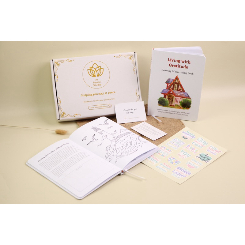 

At Peace Studio | 2-in-1 Coloring & Journaling Book | For Self-care and Mental Health Entusiasts | Gratitude and Mindfulness Journal | Bantu Kamu Lebih Tenang dan Bersyukur | 60 Hari Coloring & Journaling