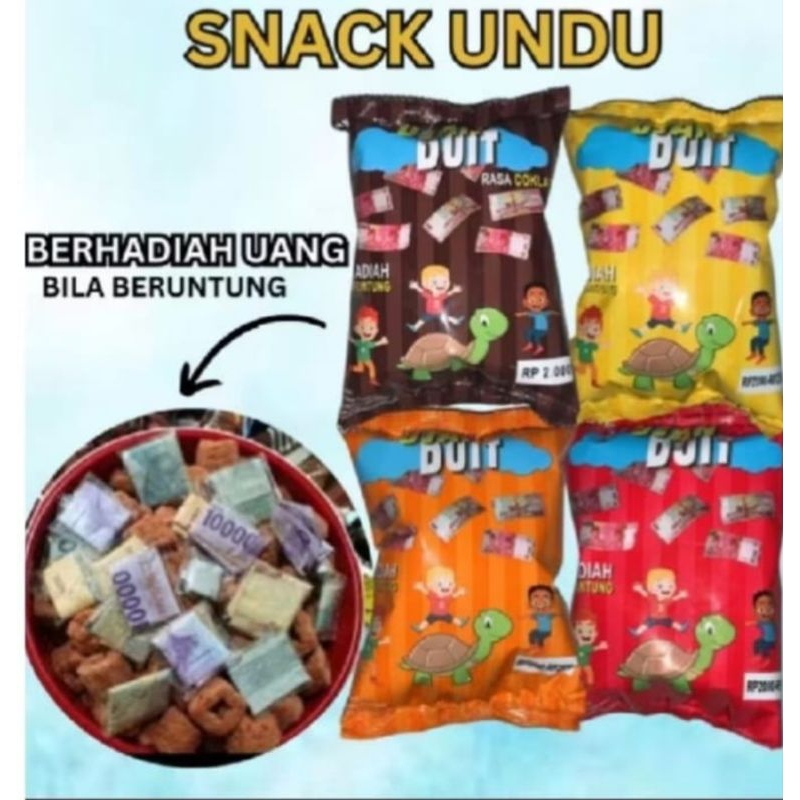 

(10 psc) Snack viral Undu berhadiah Uang Tunai isi 10 pcs