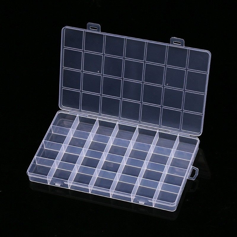 24 sekat, kotak penyimpanan serbaguna 24 lubang / kotak manik manik / kotak perhiasan