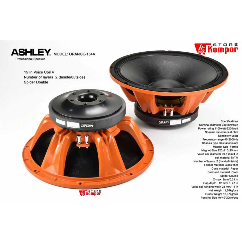 SPEAKER COMPONENT ASHLEY ORANGE 154A ORANG154A ORIGINAL