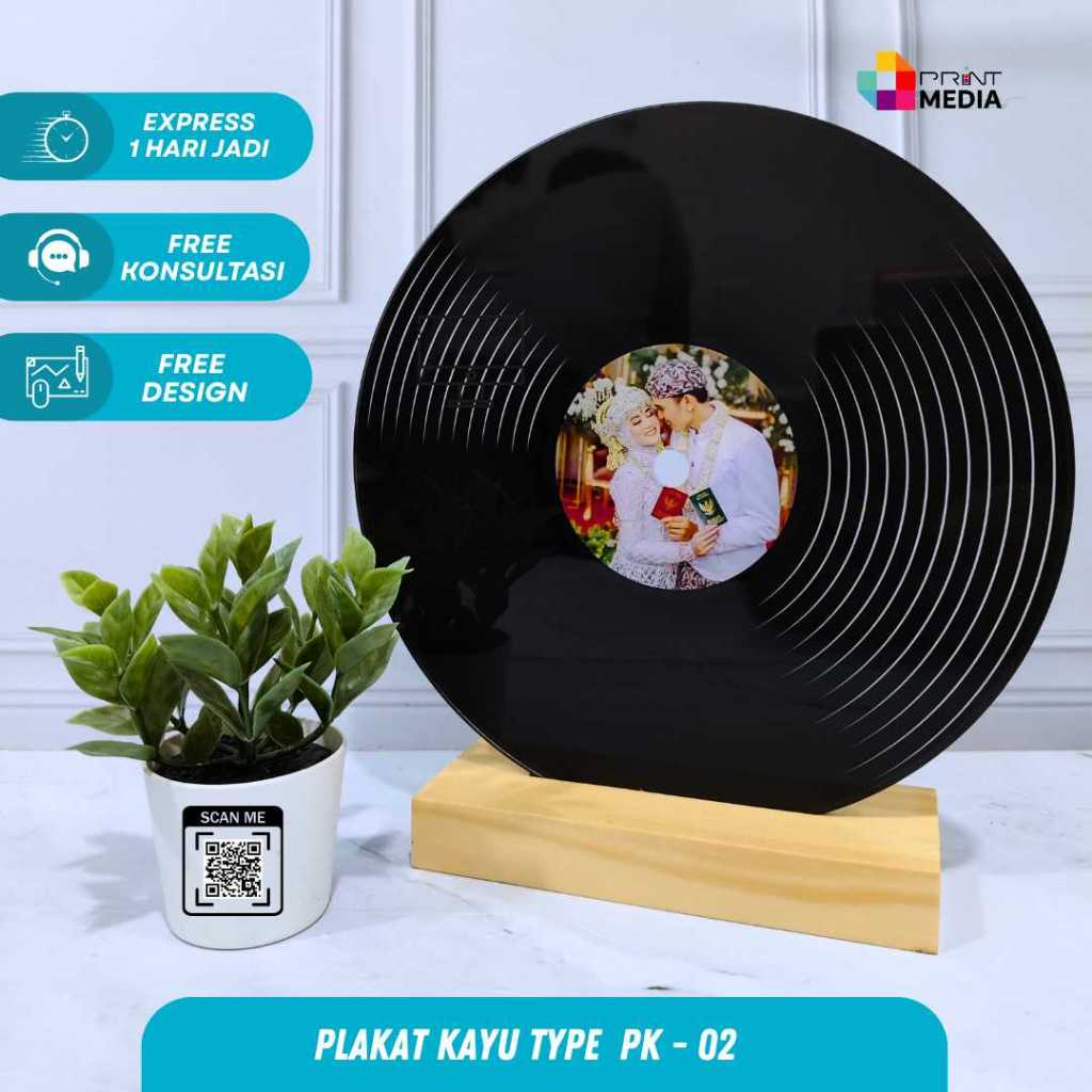 Akrilik Kado Wisuda Akrilik Spotify Plakat Kayu Murah [PK - 02]