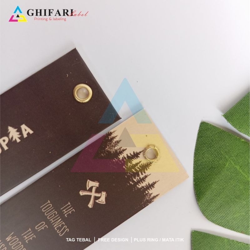 pakai mata itik/label hangtag custom tebal 700gsm label baju+mata itik/ hangtag premium hangtag dist