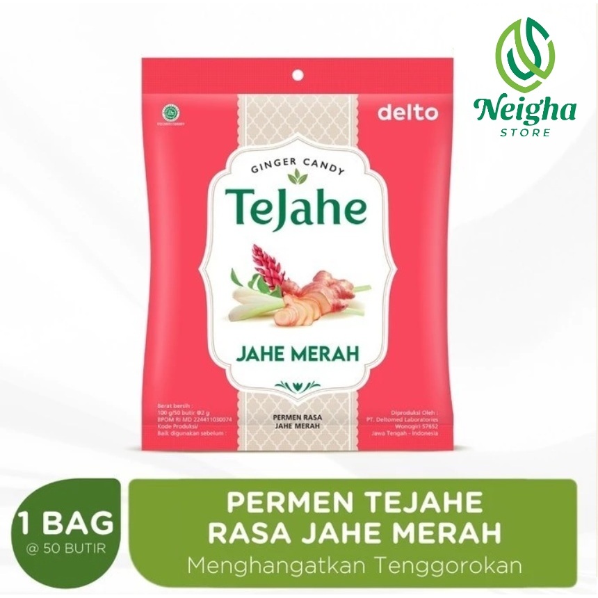 

Permen Herbal Tejahe Rasa Jahe Merah Bag 50 Butir Untuk Menghangatkan Tubuh dan Tenggorokan