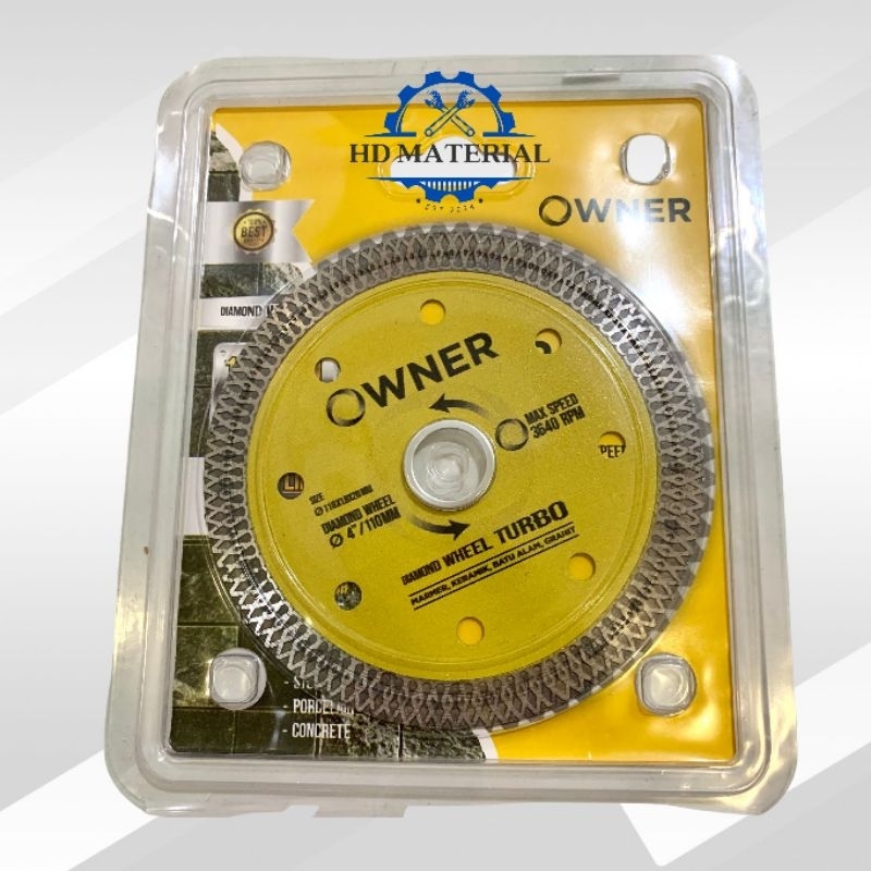 Mata Potong Keramik Granit / Diamond Wheel Owner / Mata Potong Keramik Turbo 4 Inch / Pisau Potong K