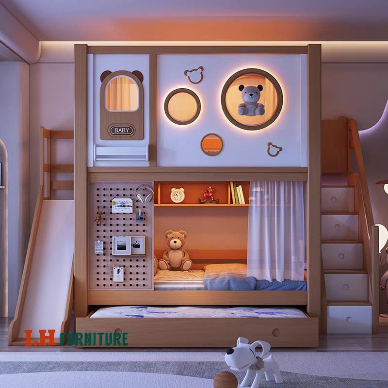 Tempat tidur anak custom , Tempat tidur tingkat anak , Ranjang anak tingkat , tempat tidur anak ting